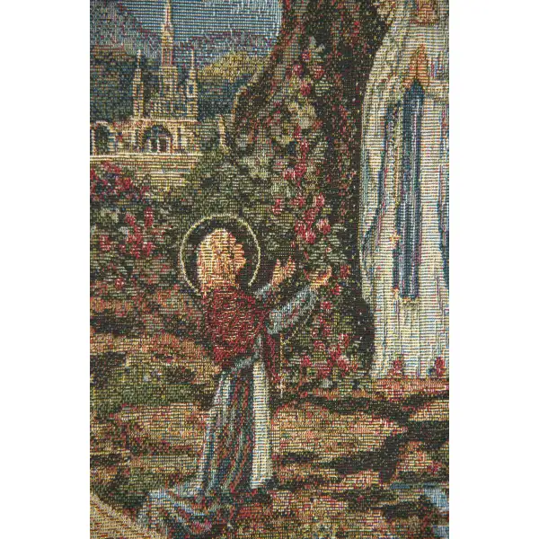 Appearance Of Lourdes Square European Tapestries - 12 in. x 12 in. Cotton/Polyester/Viscose by Alberto Passini | Close Up 2
