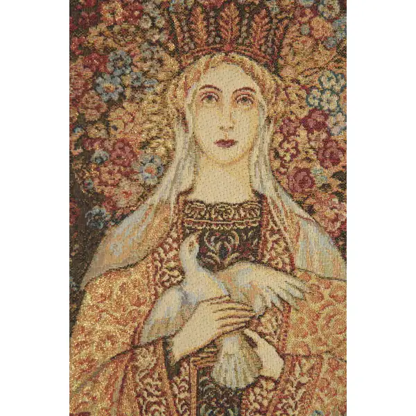 Madonna Fiorita European Tapestries - 9 in. x 17 in. Cotton/Polyester/Viscose by Charlotte Home Furnishings | Close Up 1