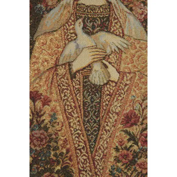 Madonna Fiorita European Tapestries - 9 in. x 17 in. Cotton/Polyester/Viscose by Charlotte Home Furnishings | Close Up 2