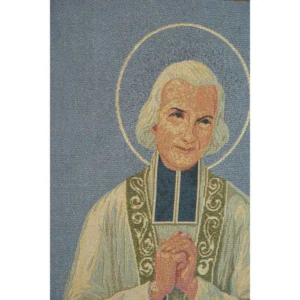 San Giovanni Maria Vianney European Tapestries - 17 in. x 27 in. Cotton/Polyester/Viscose by Charlotte Home Furnishings | Close Up 1