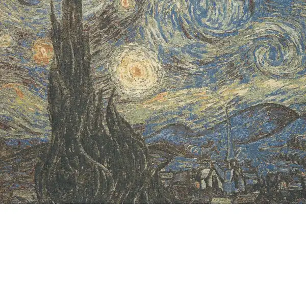 Starry Night II European Tapestries - 26 in. x 18 in. Cotton/Polyester/Viscose by Vincent Van Gogh | Close Up 1