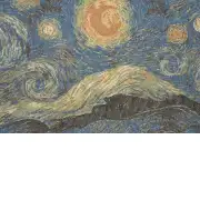 Starry Night II European Tapestries - 26 in. x 18 in. Cotton/Polyester/Viscose by Vincent Van Gogh | Close Up 2