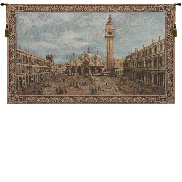 Venezia Piazza European Tapestries - 84 in. x 52 in. Cotton/Polyester/Viscose by Charlotte Home Furnishings | Close Up 1