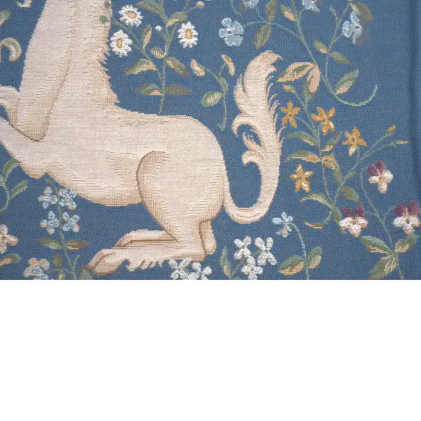 Licorne Fleuri Blue Cushion Cover