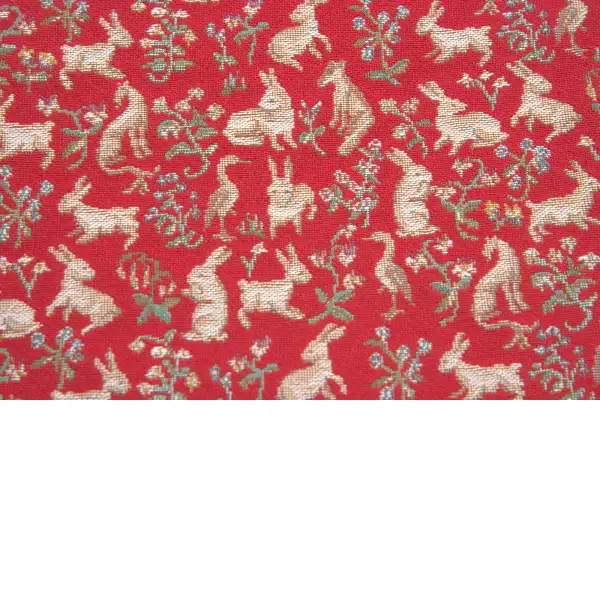 Mille Fleurs and Little Animals Red by Charlotte Home Furnishings