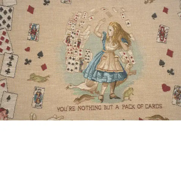 The Pack Of Cards Alice In Wonderland Cushion - 19 in. x 19 in. Cotton/Polyester/Viscose by John Tenniel | Close Up 2