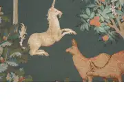 Unicorn and Does Forest Blue Cushion | Close Up 3