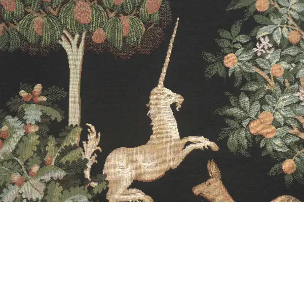 Unicorn and Does Forest Black throw pillows