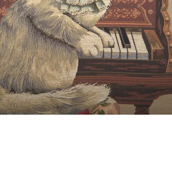 Cat With Piano tapestry pillows