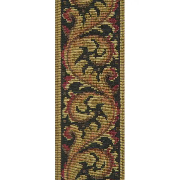 Black Acanthe Belgian Tapestry Bell Pull