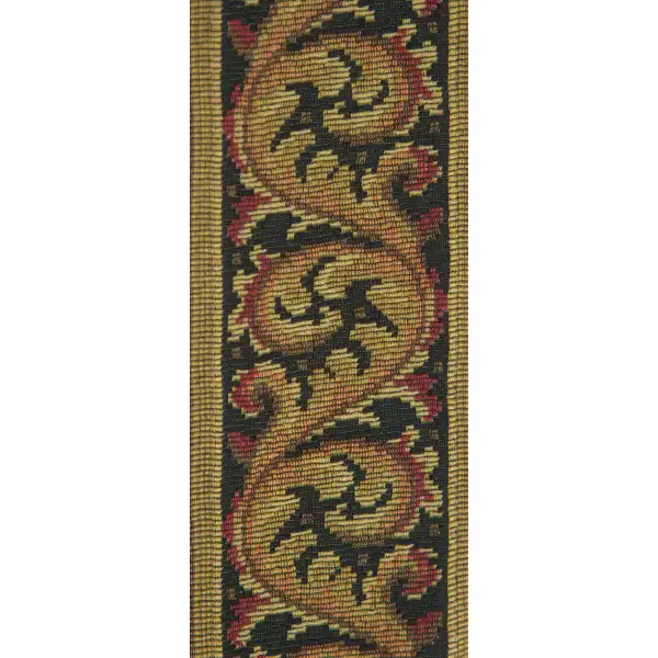 Black Acanthe Belgian Tapestry Bell Pull