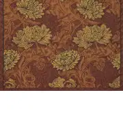 Chrysanthemum Brown Belgian Cushion Cover - 16 in. x 16 in. Cotton/Viscose/Polyester by William Morris | Close Up 2