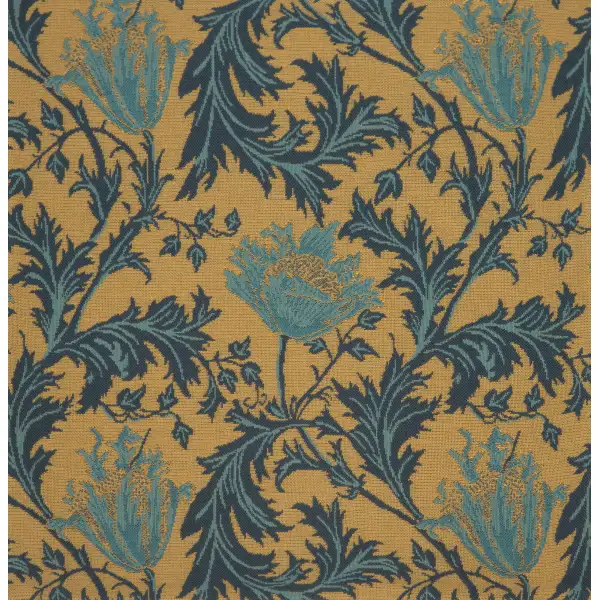 Anemone Blue Gold european pillows