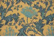 Anemone Blue Gold Belgian Cushion Cover - 16 in. x 16 in. Cotton/Viscose/Polyester by William Morris | Close Up 2
