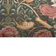 Roses and Birds Blue Cushion | Close Up 2