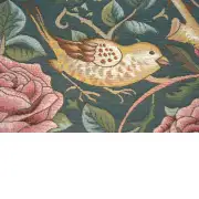 Zoom Bird and Roses Blue Cushion | Close Up 3