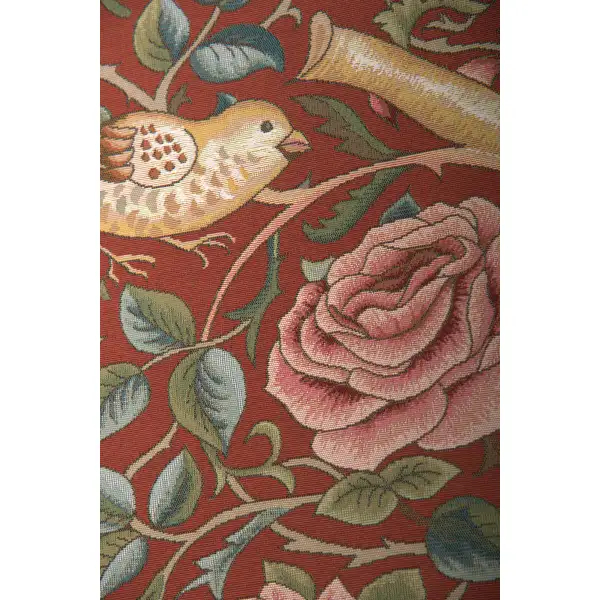 Roses and Birds II Red French Table Mat
