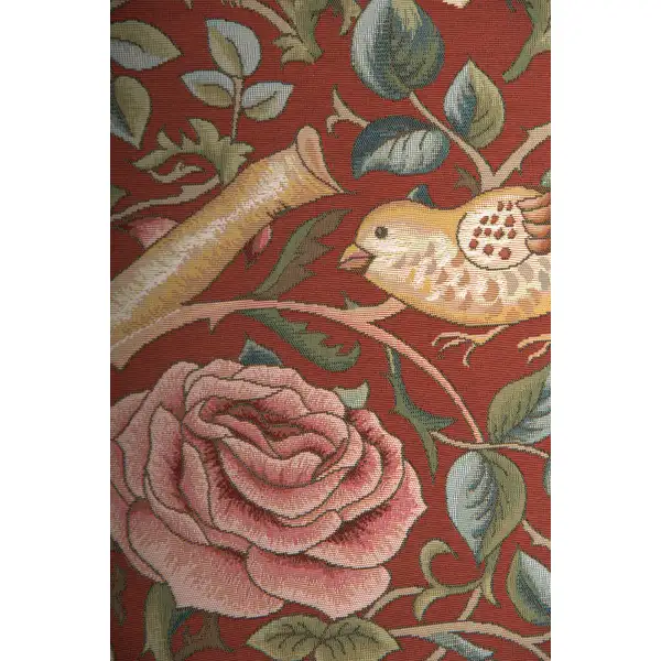 Roses and Birds II Red by Charlotte Home Furnishings