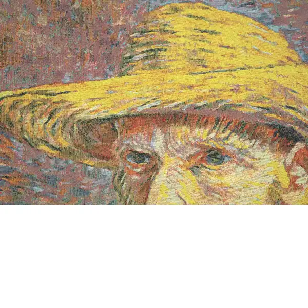 Van Gogh's Self Portrait with Straw Hat Large decorative pillows