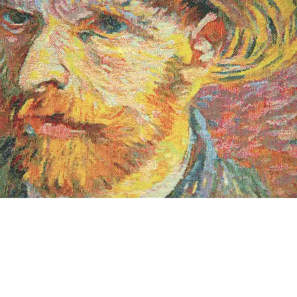 Van Gogh's Self Portrait with Straw Hat Small tapestry pillows
