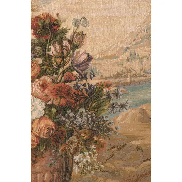Bouquet Au Drape Fontaine with People French Wall Tapestry Landscape & Lake Tapestries