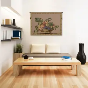 Fruit Basket Beige Belgian Tapestry Wall Hanging