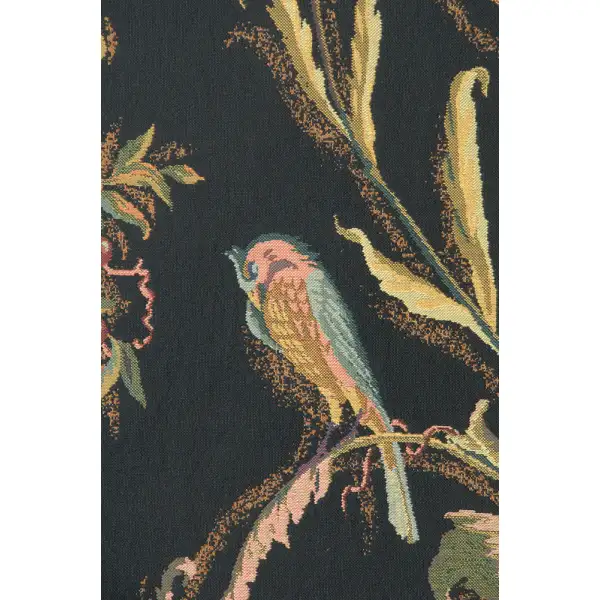 Birds Black Belgian Tapestry Wall Hanging Floral & Still Life Tapestries