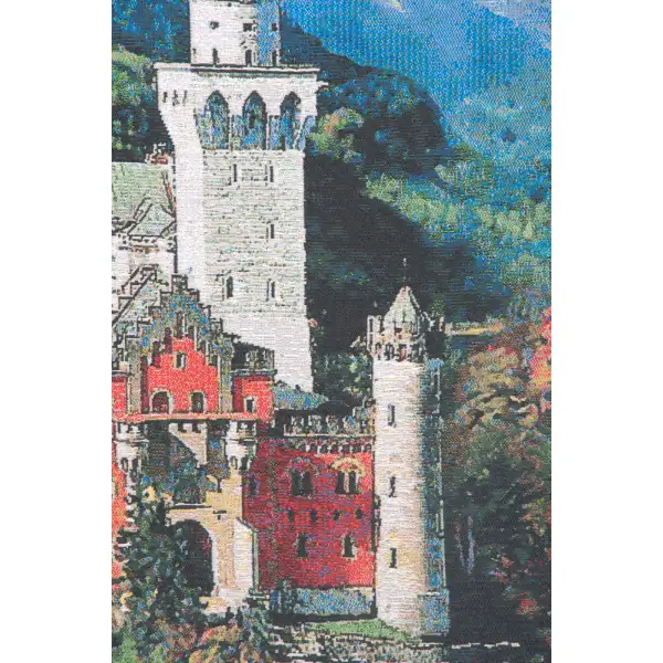 Neuschwanstein Castle Bright Belgian Tapestry Wall Hanging Castle & Monument Tapestry