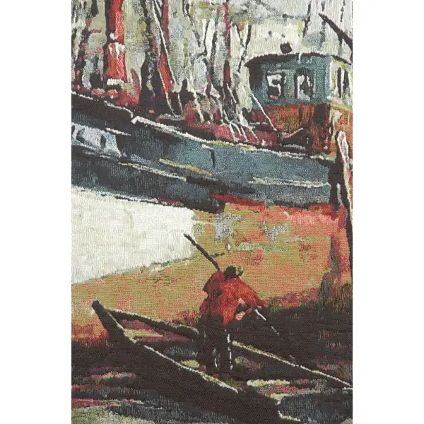 North Sea Harbour Belgian Tapestry Wall Hanging Coastal Dwelling Tapestries