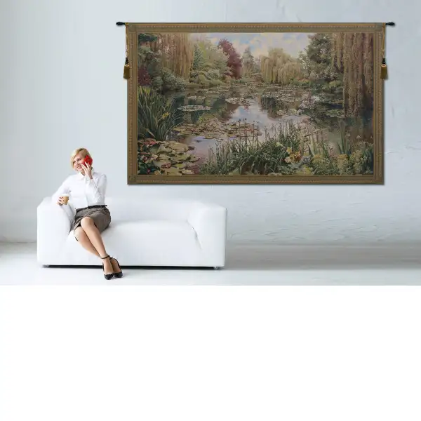 Monet Horizontal Belgian Tapestry Wall Hanging - 39 in. x 24 in. Cotton/Viscose/Polyester by Claude Monet | Life Style 2
