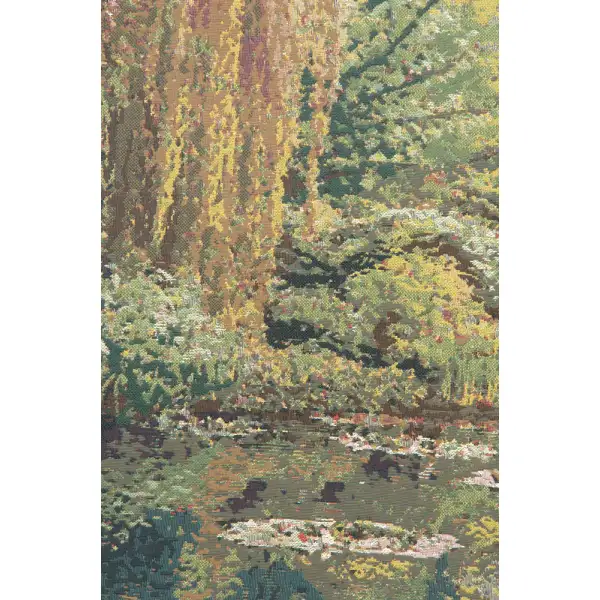 Monet Left Panel with Border Belgian Tapestry Wall Hanging Landscape & Lake Tapestries