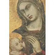 Madonna En Or Belgian Tapestry Wall Hanging - 23 in. x 38 in. CottonWool by Barnaba da Modena | Close Up 1