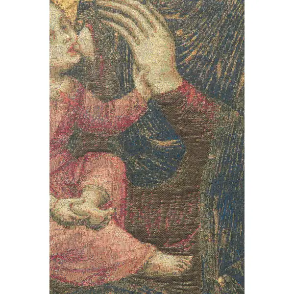 Madonna En Or Belgian Tapestry Wall Hanging - 23 in. x 38 in. CottonWool by Barnaba da Modena | Close Up 2