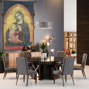 Madonna en Or Flanders Tapestry Wall Hanging