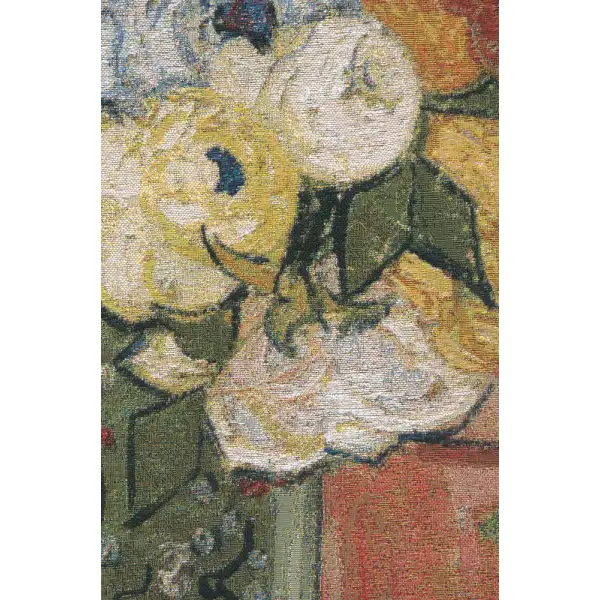 Van Gogh Roses and Anemones Belgian Tapestry Wall Hanging Floral & Still Life Tapestries