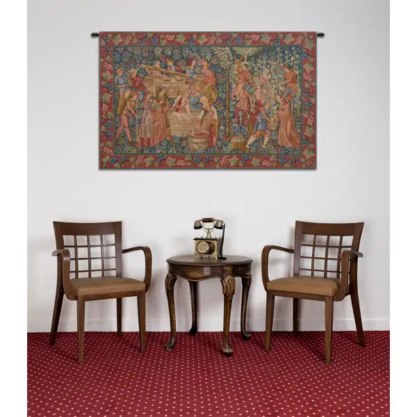 Vendange I French Wall Tapestry Wine & Feast