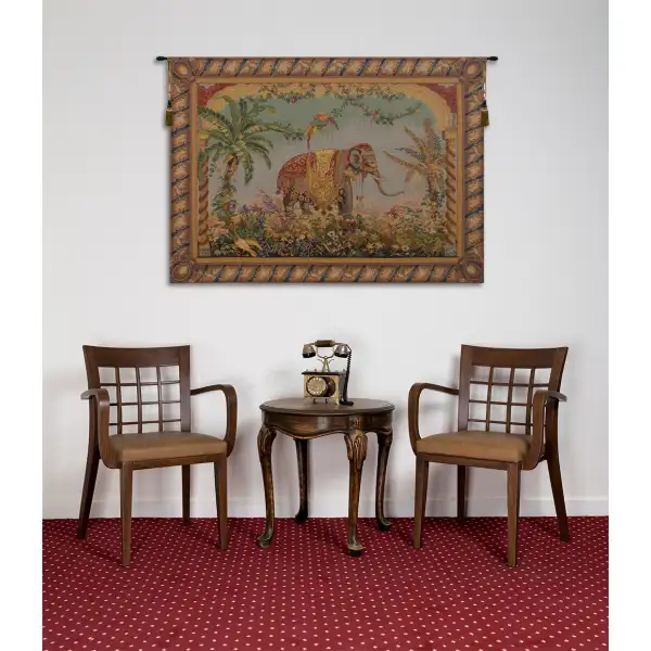 Le Elephant  French Wall Tapestry Oriental Tapestry