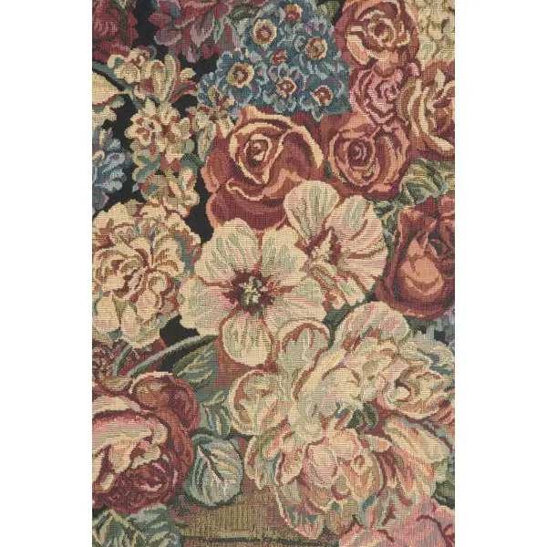 Vase on Black Mini European Tapestry Floral Bouquet Tapestries