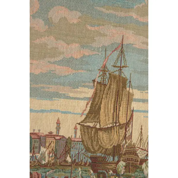 Lagoon Scene in Venice Italian Tapestry Tall Ship & Sailboat Tapestries