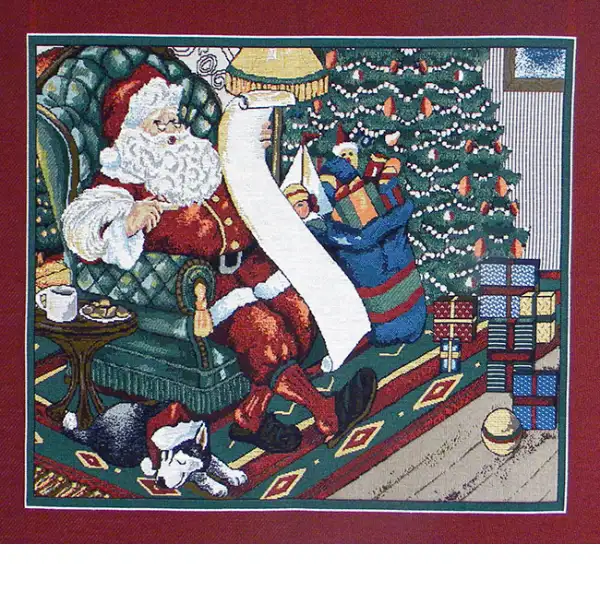 Santa on a Chair Italian Tapestry Holiday Tapestries