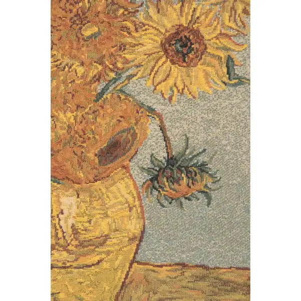 Van Gogh's Sunflower III Belgian Cushion Cover | Close Up 2