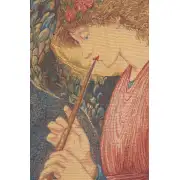 Flageolet Angel Belgian Tapestry Wall Hanging - 18 in. x 24 in. Cotton/Viscose/Polyester by Edward Burne Jones | Close Up 1