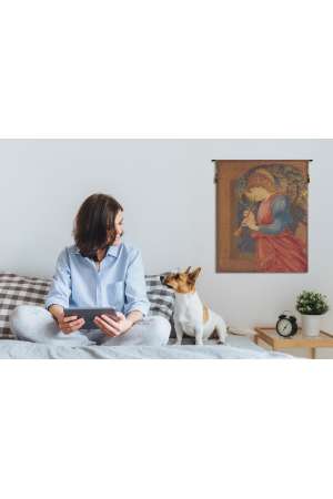 Flageolet Angel European Tapestry Wall Hanging