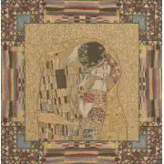 The kiss i European Cushion Cover - 18 in. x 18 in. Cotton/Viscose/Polyester/ by Gustav Klimt | Close Up 1