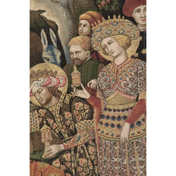 Adoration Palla Strozzi Italian Tapestry - 33 in. x 26 in. Cotton/Viscose/Polyester by Gentile Da Fabriano | Close Up 2