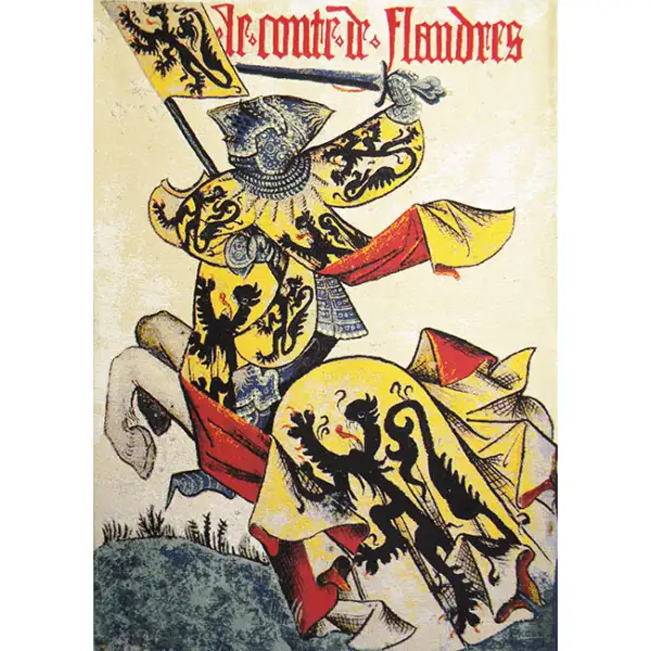 Comte De Flandre Belgian Tapestry Wall Hanging Battles & Tournaments