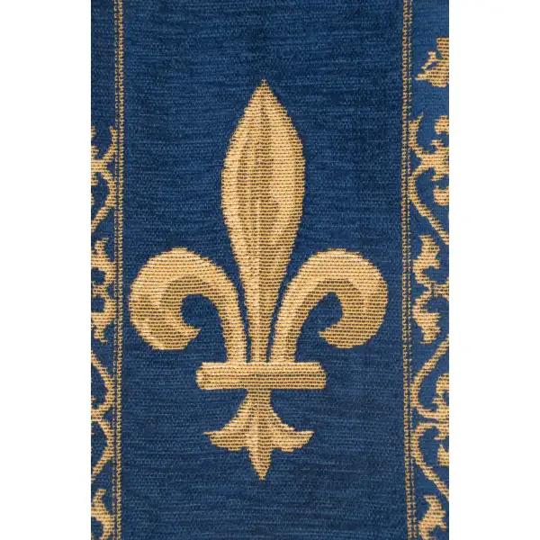 Fleur de Lys Blue I Belgian Tapestry Bell Pull Medieval Bell Pulls