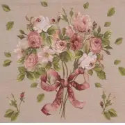 Bouquet De Roses Cushion - 19 in. x 19 in. Cotton/Viscose/Polyester by Charlotte Home Furnishings | Close Up 1