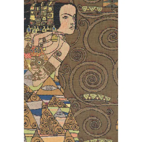 L'Attente Klimt a Gauche Fonce French Wall Tapestry Art Nouveau Tapestries