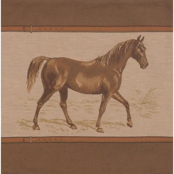 Horse Belt Cushion - 19 in. x 19 in. Cotton by Charlotte Home Furnishings | Close Up 1